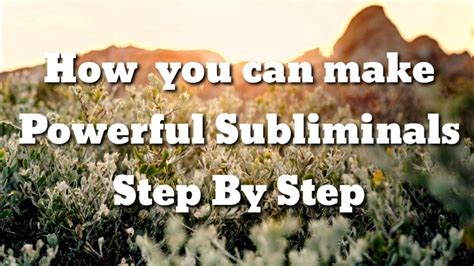 How To Create Your Own Subliminals (Step By Step .
